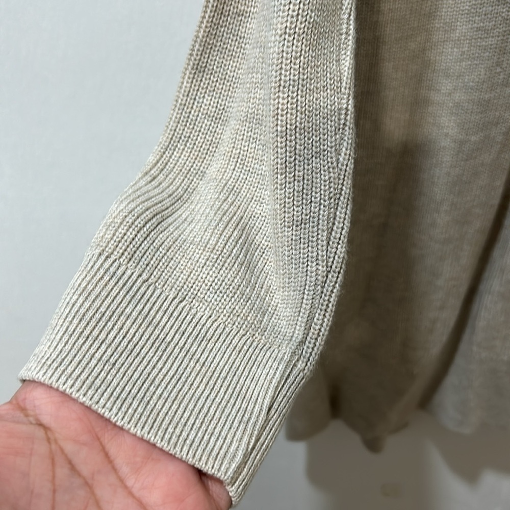 B.P WOMENS OPEN FRONT LONG LINE CARDIGAN BEIGE Sz MD - Picture 7 of 8